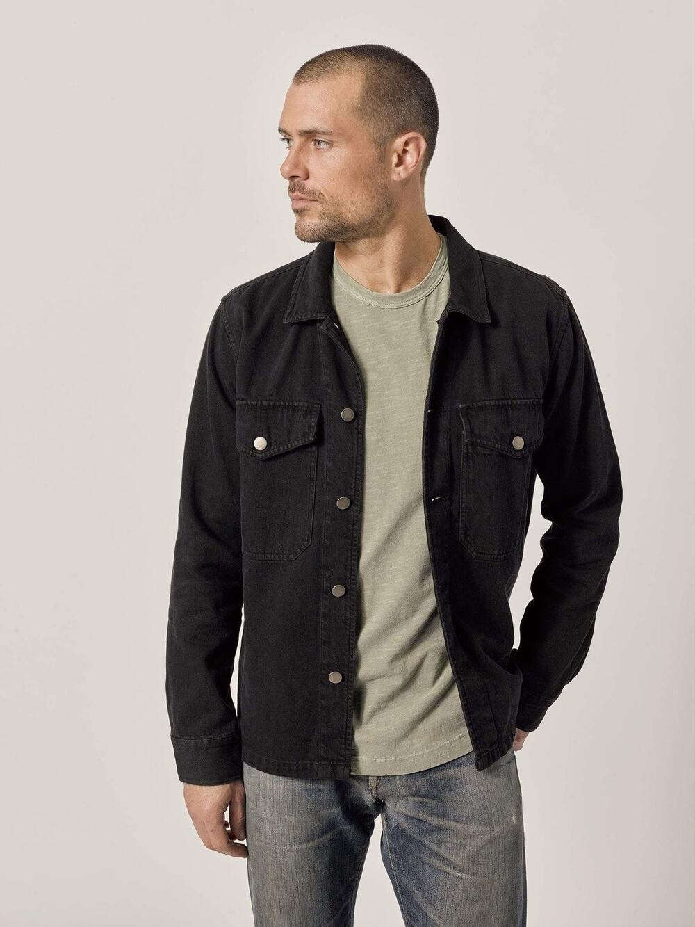 Buck Mason Americana Black Denim Two Pocket Field Shirt Jacket Gorpcore NWT M